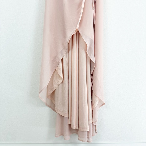 Lulus Here's to Us Blush Pink High-Low Wrap Dress‎ Size Large - Picture 11 of 16